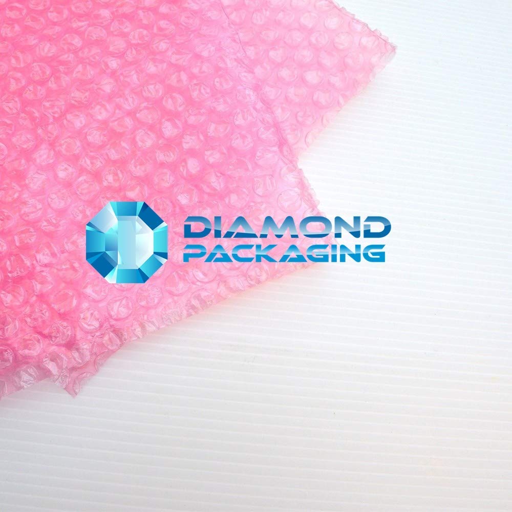 Diamond Packaging 1 x Roll Antistatic Pink Bubble Wrap Size Wide 20