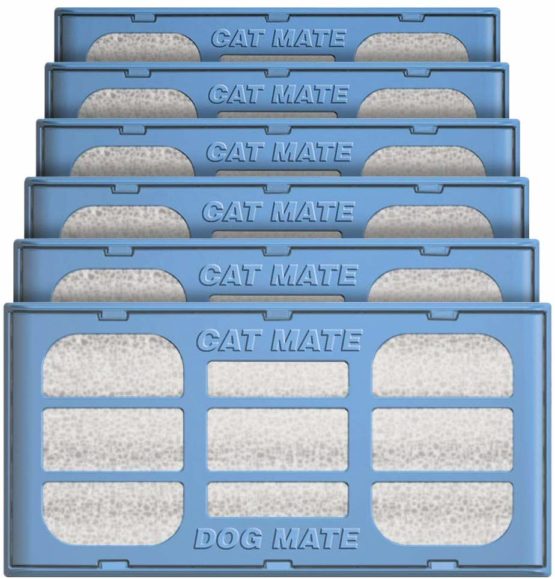 Cat Mate Genuine Replacement Filter Cartridges for Use with Cat and Dog Mate Pet Fountains, Pack of 6