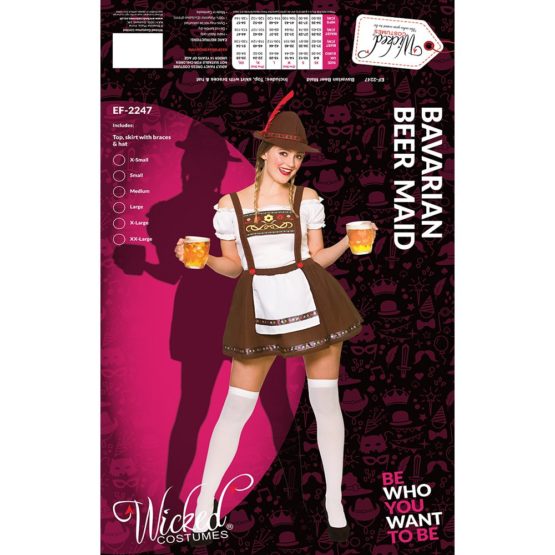 Adult Ladies Bavarian Oktoberfest Beer Maid Small Fancy Dress Costume … - Image 2