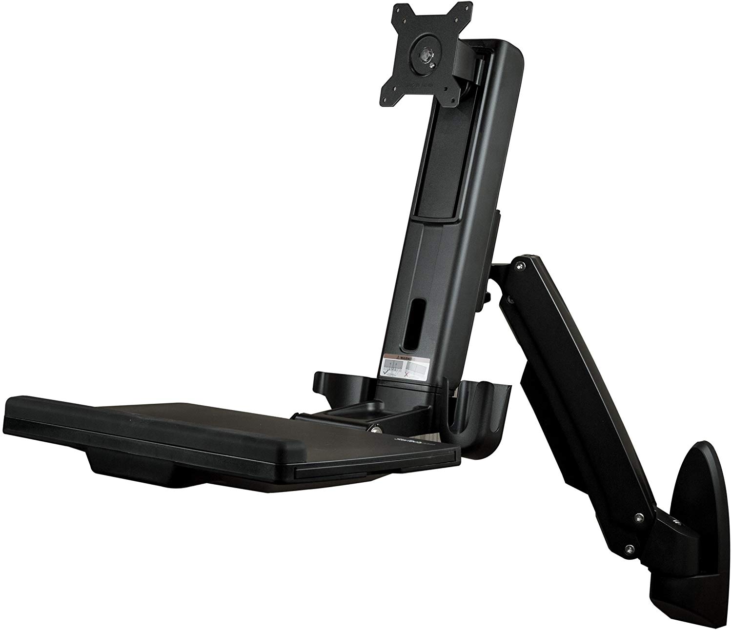 WALL MOUNTED SIT STAND DESK FOR, Black, 50 cm x 66.8 cm x 80 cm - Image 2