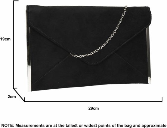 SwankySwans Women's Louis Suede Slim Envelope Party Prom Clutch Bag Clutch - Image 4