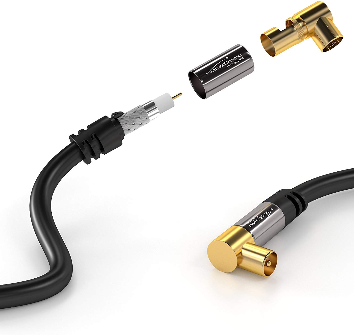 KabelDirekt, 4K TV Aerial Cable, Coaxial Cable, 90° Angled, 2m, Digital & Analogue, Available in 0.5-20m (Angled Plug/Socket - Image 3