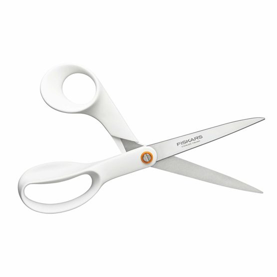 Fiskars Universal Scissors, Total Length: 21 cm, Steel/Synthetic Material, Functional Form, White, 1020412 - Image 2