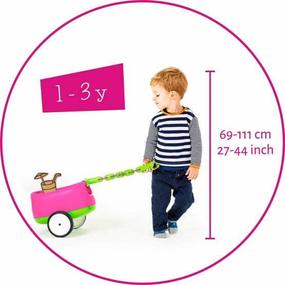 Chillafish CPQT01PIN Tailie Quadie + TRAILIE: 4-Wheeler Grow-with-Me Ride-On Quad and Trailer Combo, Pink - Image 3