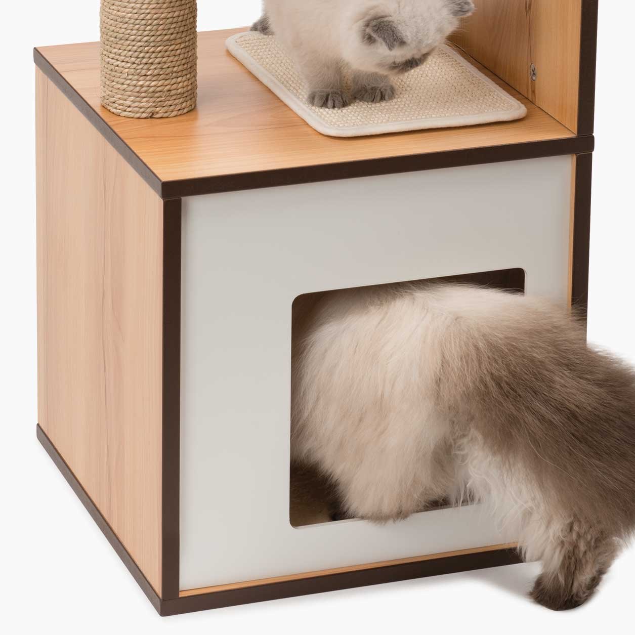 Vesper V-Box Cat Tree, Small in Walnut - Image 4
