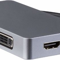 StarTech USB C Multiport Video Adapter with HDMI, VGA, Mini DisplayPort or DVI - USB Type C Monitor Adapter to HDMI 1.4 or mDP 1.2 (4K) - VGA or DVI (1080p) - Space Gray Aluminum (CDPVDHDMDPSG)