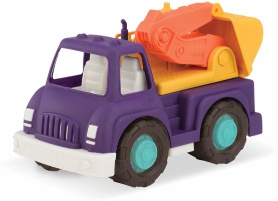 Wonder Wheels by Battat – Toy Excavator Truck – Digger Truck with Moveable Digging Arm, Bucket, Cab – Construction Toy for Toddlers – Recyclable – 1 Year Old +, Multicolor