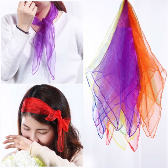 OULII Juggling Scarves Hemmed Square Dance Scarves Pack of 12(Random Color) - Image 3