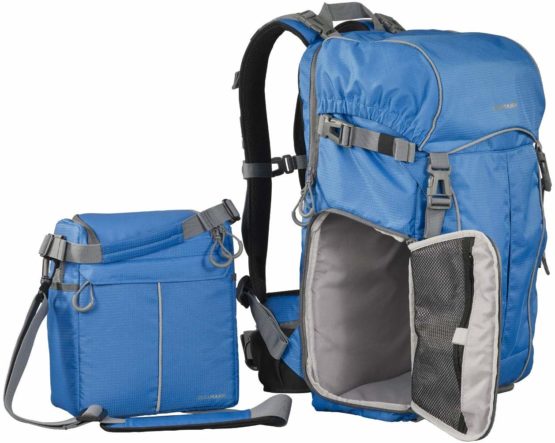 CULLMANN ULTRALIGHT 2in1 Daypack 600+ photo/hiking backpack with shoulder bag, inside dimensions camera compartment 240x190x120mm, blue - Image 2