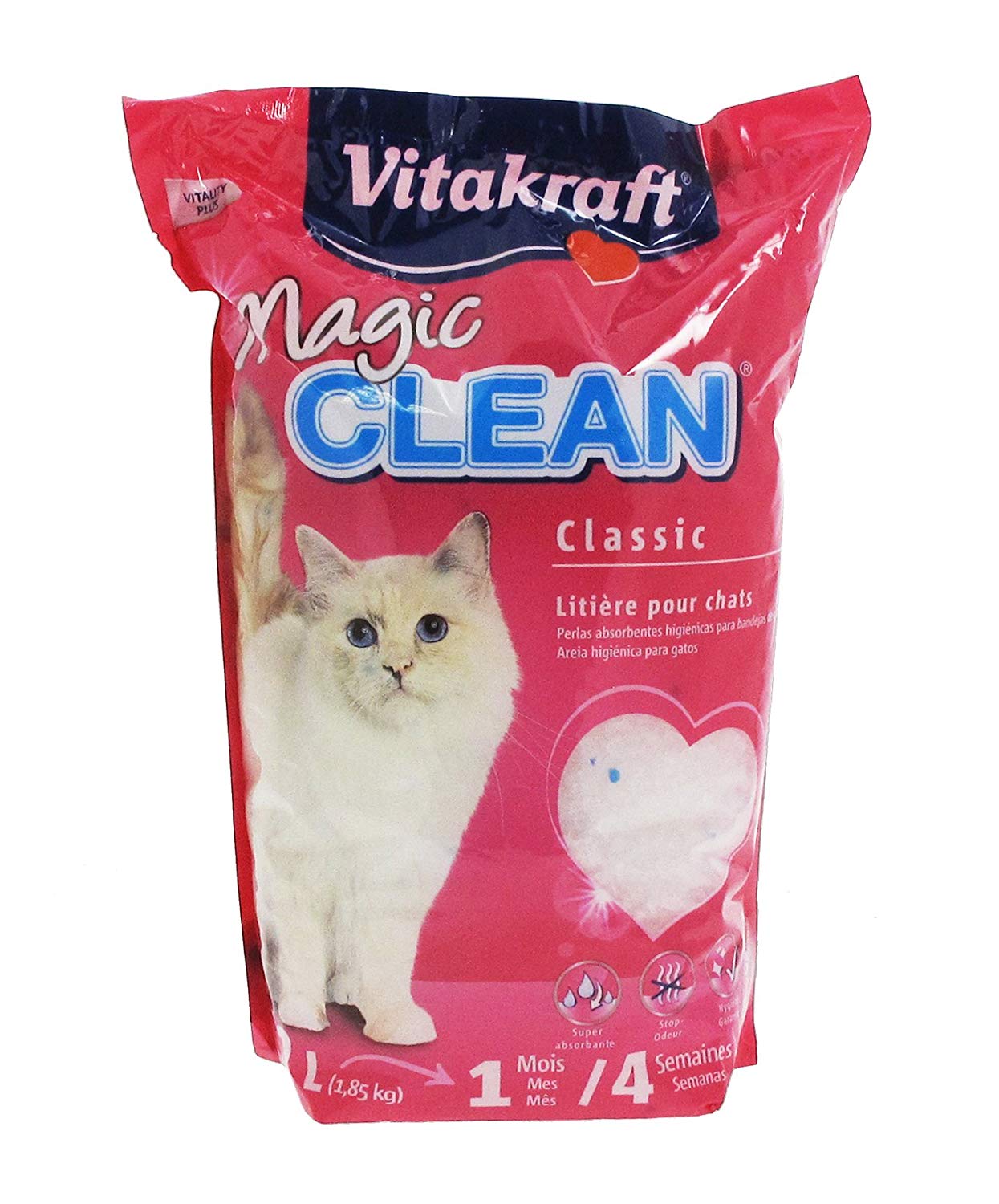 Vitakraft Magic Clean 15525 Cat Litter 4 Weeks, yellow, 1.85 kg (Pack of 1)