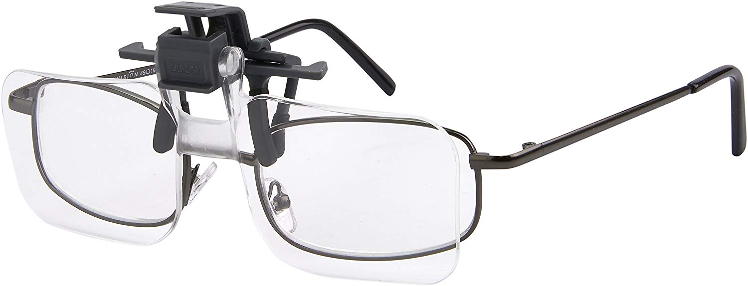 Carson OD-14 Clip and Flip Hands-Free 2x (+4.00) Magnifying Lenses, Grey, +4.00 Diopters (2x Power) - Image 4