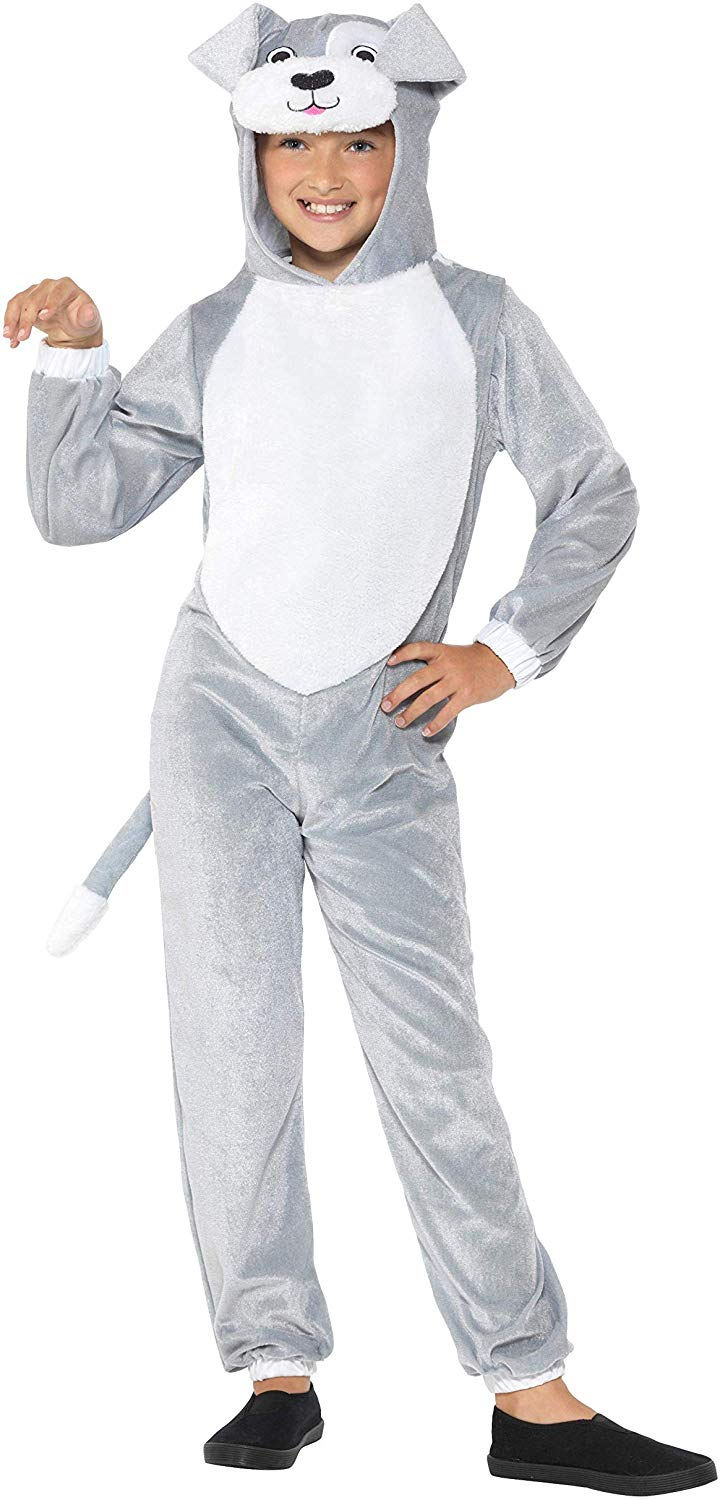 Smiffys Dog Costume, Grey with Hooded Jumpsuit, Children's Animal Fancy Dress, Animal Dress Up Costumes, S - 4-6 Years - Image 4