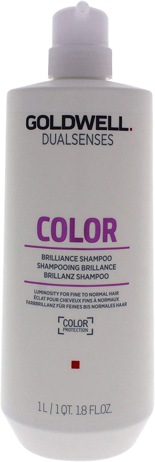 Goldwell Dualsenses Color Brilliance Shampoo, for Fine to Medium Hair Minimizes Color Fading, 1L, White, 1 l (Pack of 1)