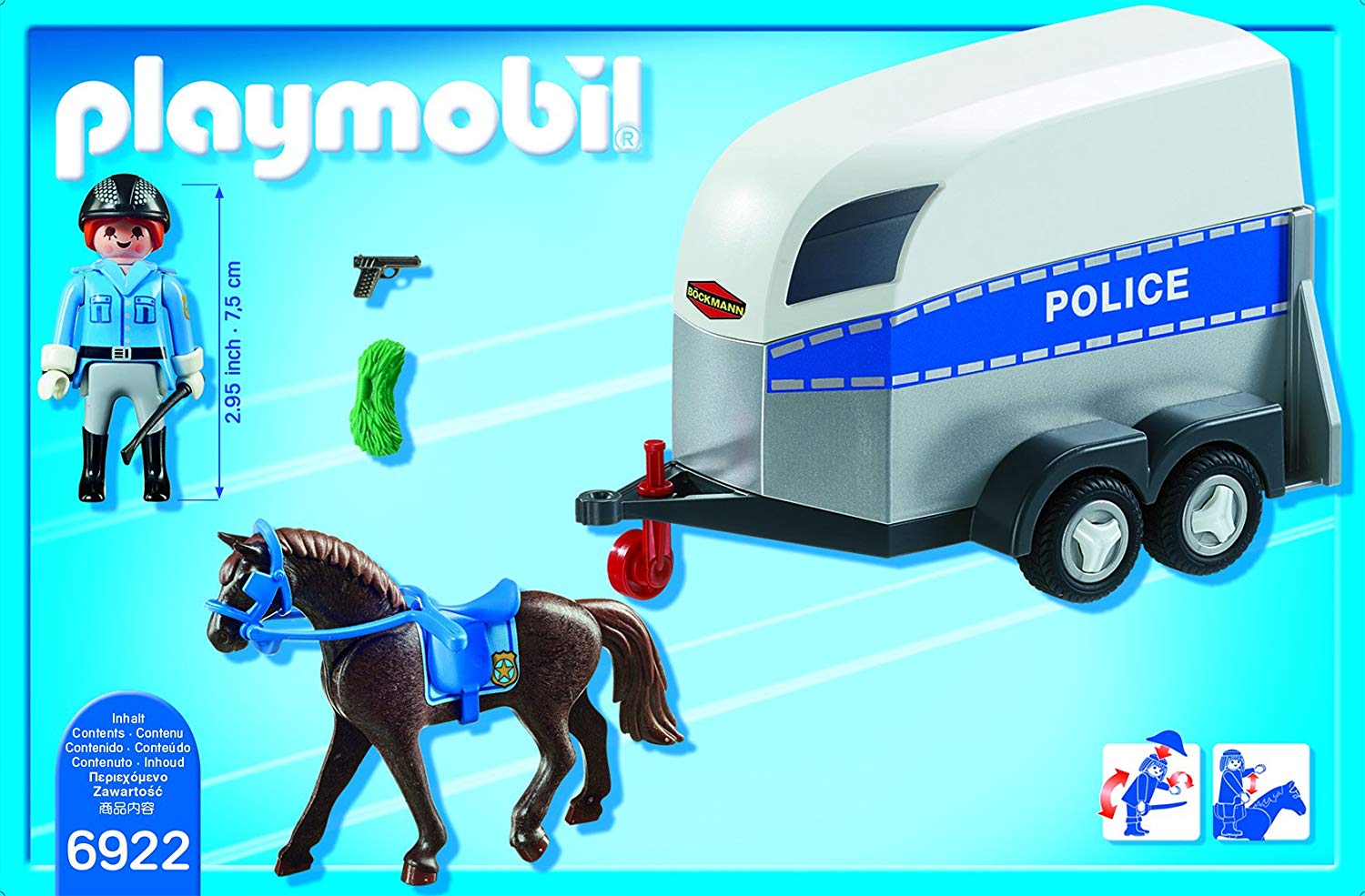 Playmobil 6922 City Action Police with Horse and Trailer, Fun Imaginative Role-Play, PlaySets Suitable for Children Ages 4+ - Image 2