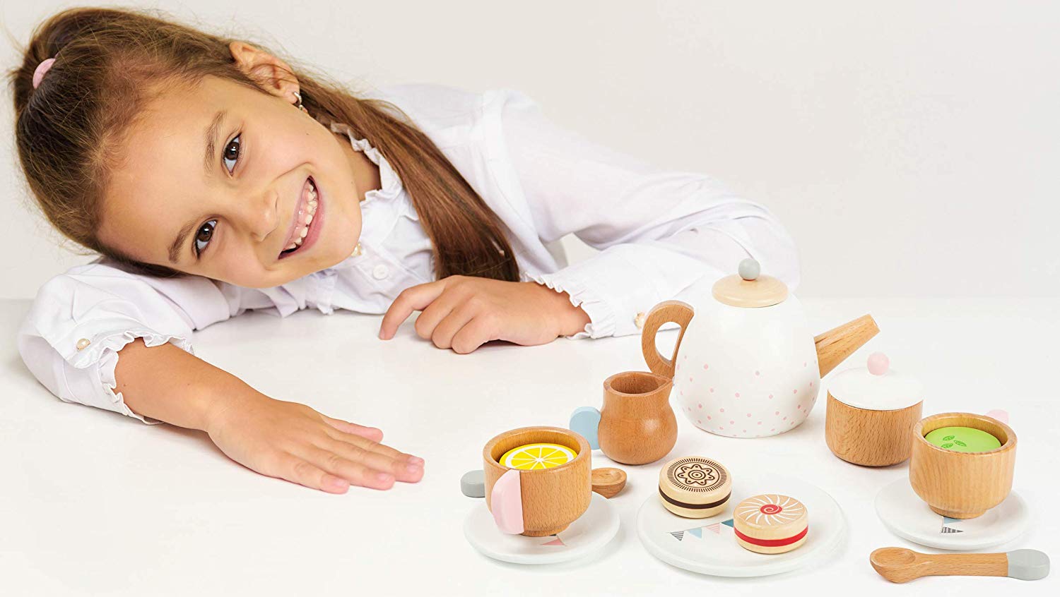 small foot 11214 Wooden Tea Set "Children's Kitchen", accessories for play kitchen with 17 parts, from 3 years - Image 4