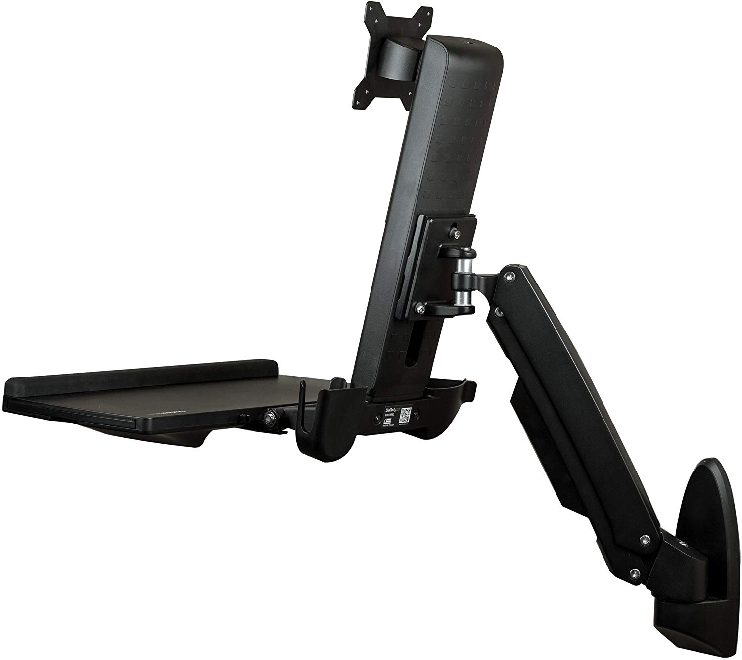 WALL MOUNTED SIT STAND DESK FOR, Black, 50 cm x 66.8 cm x 80 cm - Image 3
