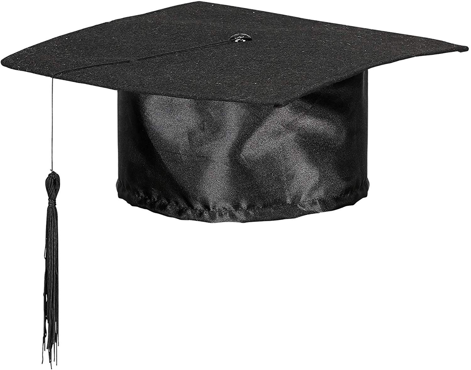 Widmann 03605 Akademiker Satin Hat Adult, Black