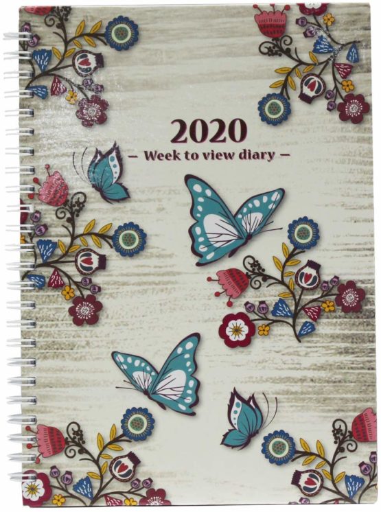 2021 A5 Week to View Diary Vintage Leaf Design Busy Life Agenda Planner by Arpan