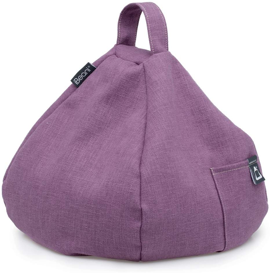 iBeani iPad and Tablet Cushion Stand - Bean Bag Holder For All Devices - Securely Holds at Any Angle on Any Surface - Handy Side Pocket - Range of Designs - Purple - Image 3