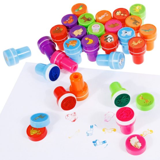 Faburo 26 PCS Assorted Cute Carton Animal Stampers Kit Tool Set, Self Inking Stamps for Kids - Image 4