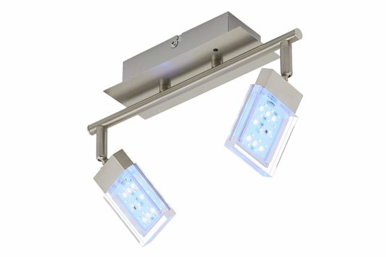 Briloner Leuchten LED ceiling light, rotatable & colour-changing, dimmable ceiling lamp, matt-nickel, 2 x 320 lumen, IP20, 2 x 3,6 W, 30.5 x 7 x 10 cm - Image 3