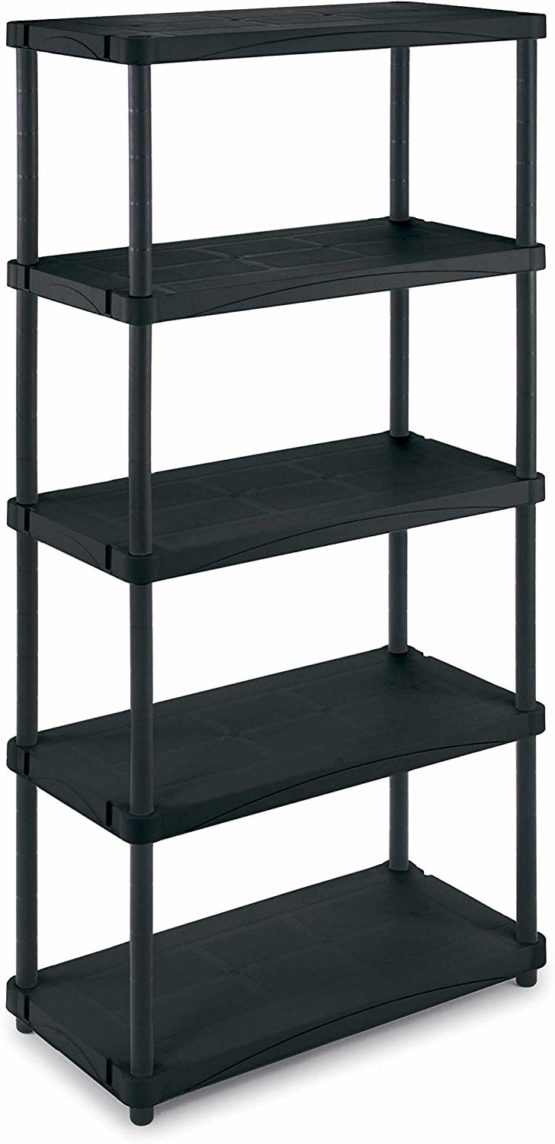 Terry, Scaffale 4080 C, Modular Shelving with 5 Shelves. Color: Black, Material: Plastic, Dimensions: 40x80x173.8 cm - Image 3