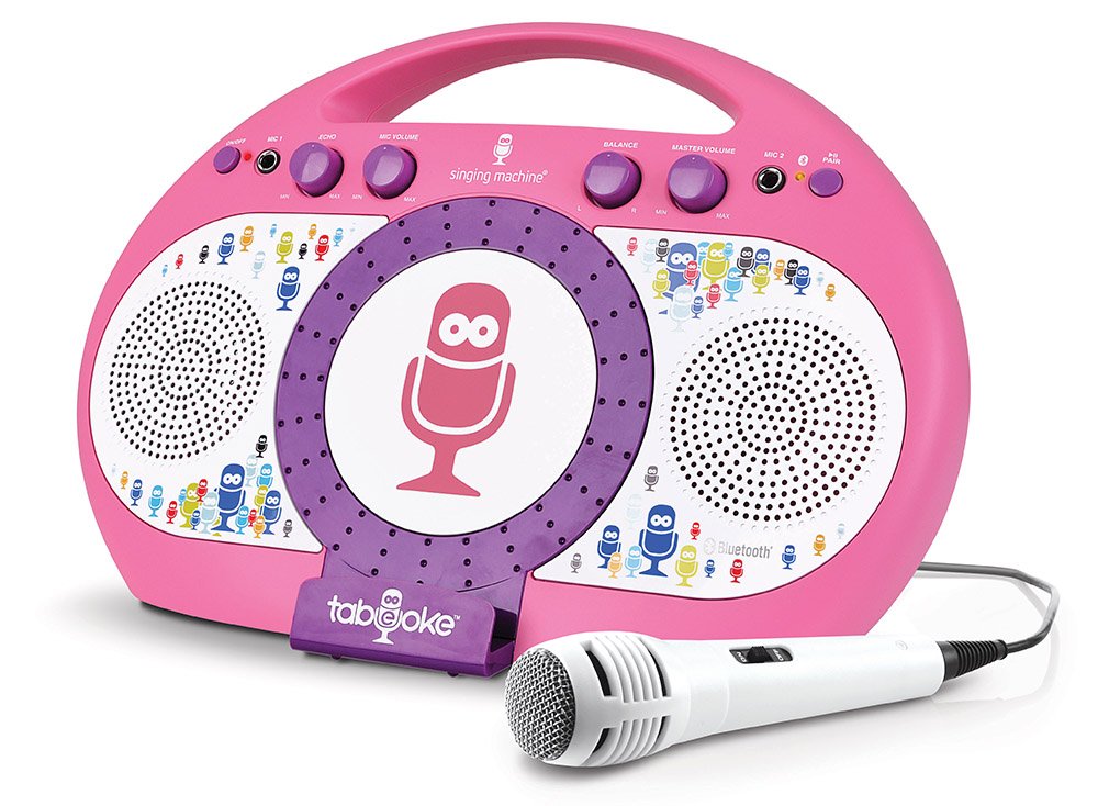 Singing Machine iSM398PP Bluetooth Tablet Karaoke Machine with Microphone, Pink/Purple, Purple/Pink - Image 3