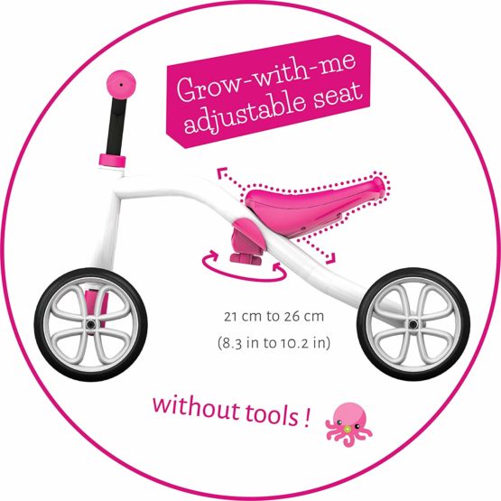 Chillafish CPQT01PIN Tailie Quadie + TRAILIE: 4-Wheeler Grow-with-Me Ride-On Quad and Trailer Combo, Pink - Image 4