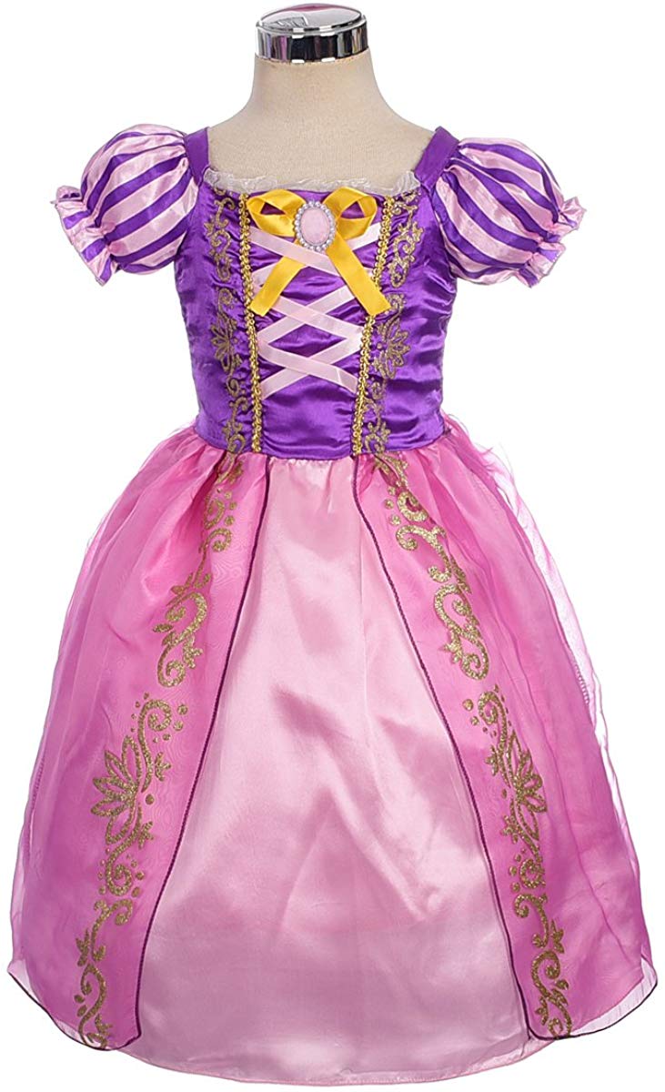 Lito Angels Girls Princess Rapunzel Costumes Girl Princess Dresses Fancy Party Dress, Purple, 4 Years, Style a (Dress Only) - Image 2