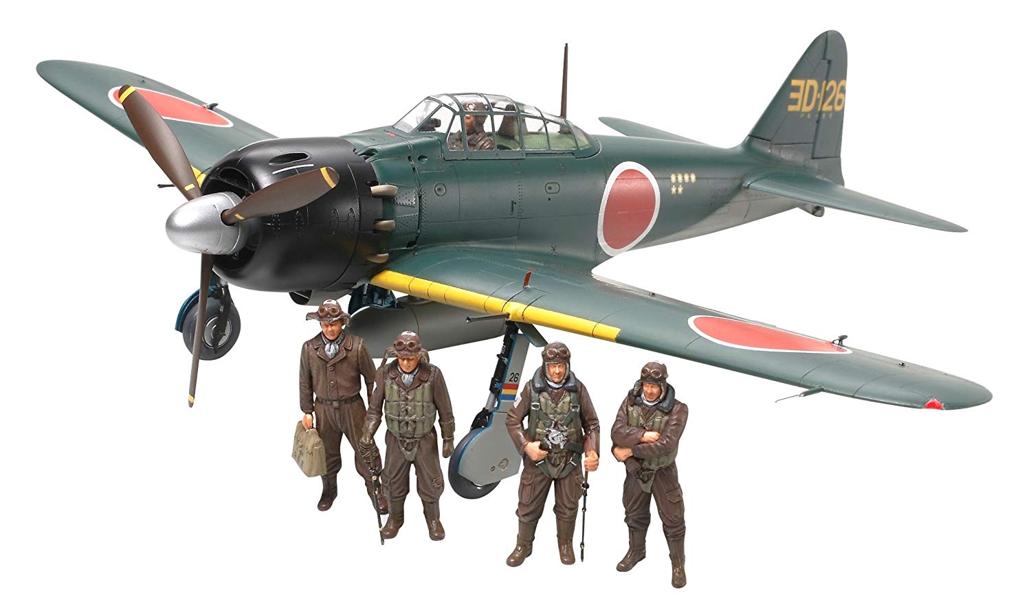 Tamiya 61103 Model Aeroplane A6M5/5A Zero Model 52 (1:48 Scale), Unvarnished, Small