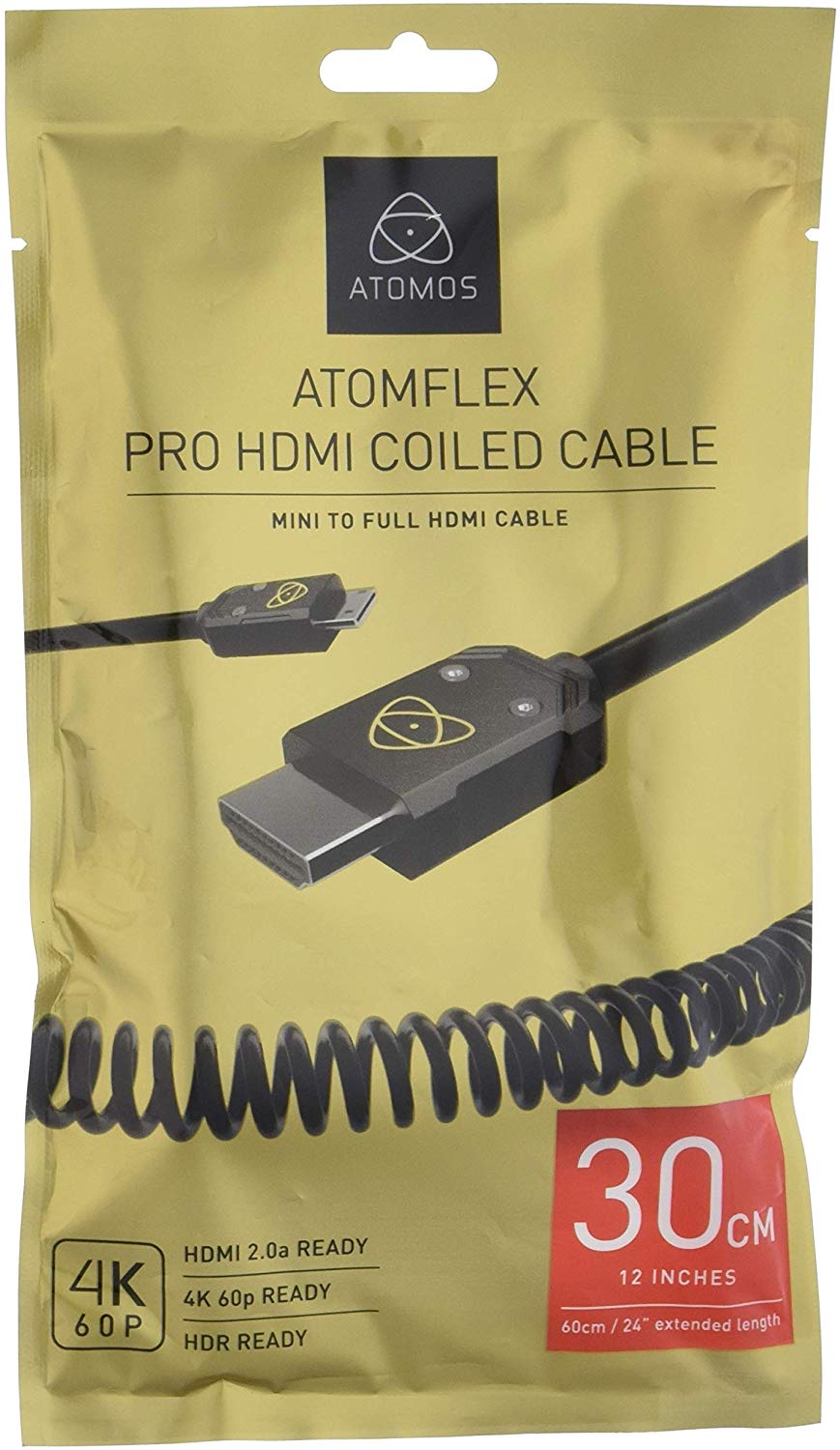 Atomos Atom Mini 4 K60 °C3 HDMI Cable 30 cm Cast Connector (60 cm - Black