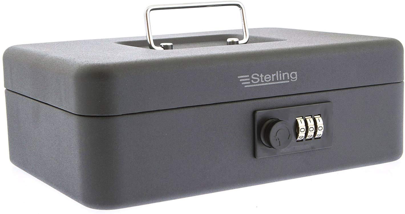 Sterling CB03CBK 10" Combination Lock Cash Box - Black