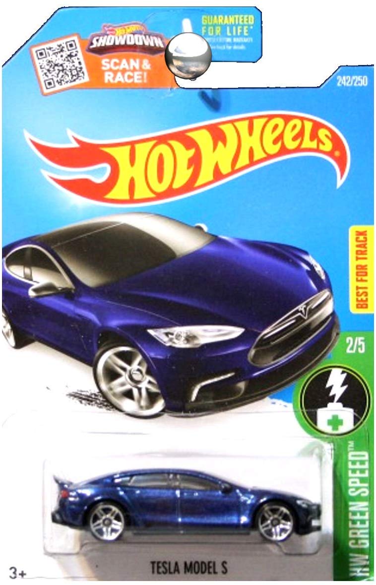 Hot wheels Blue Telsa Model S 242/250, Orange,blue,green, Small