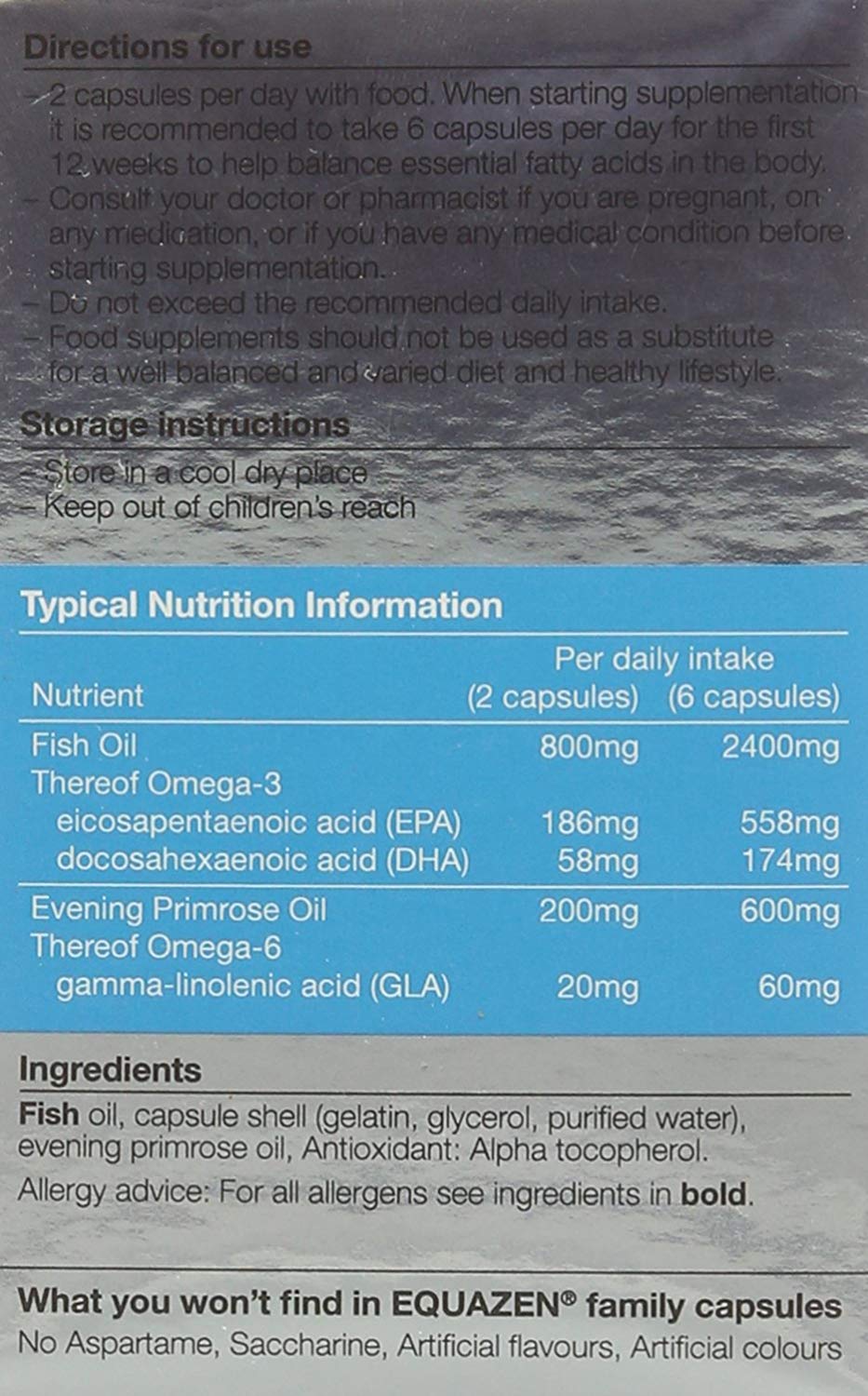 Equazen® Omega 3 & 6 Capsules, Brain & Cognitive Support, DHA, EPA & GLA, Clinically Researched 9:3:1 Formula - Image 4