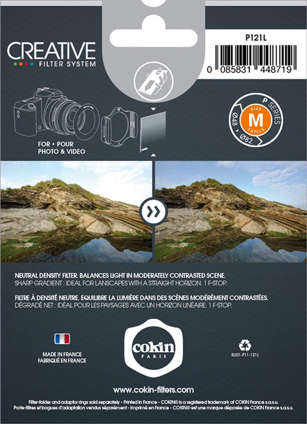 Cokin P121L Grad Grey G2 LT (ND2) Square Filter, Grey 2 Light - Image 2