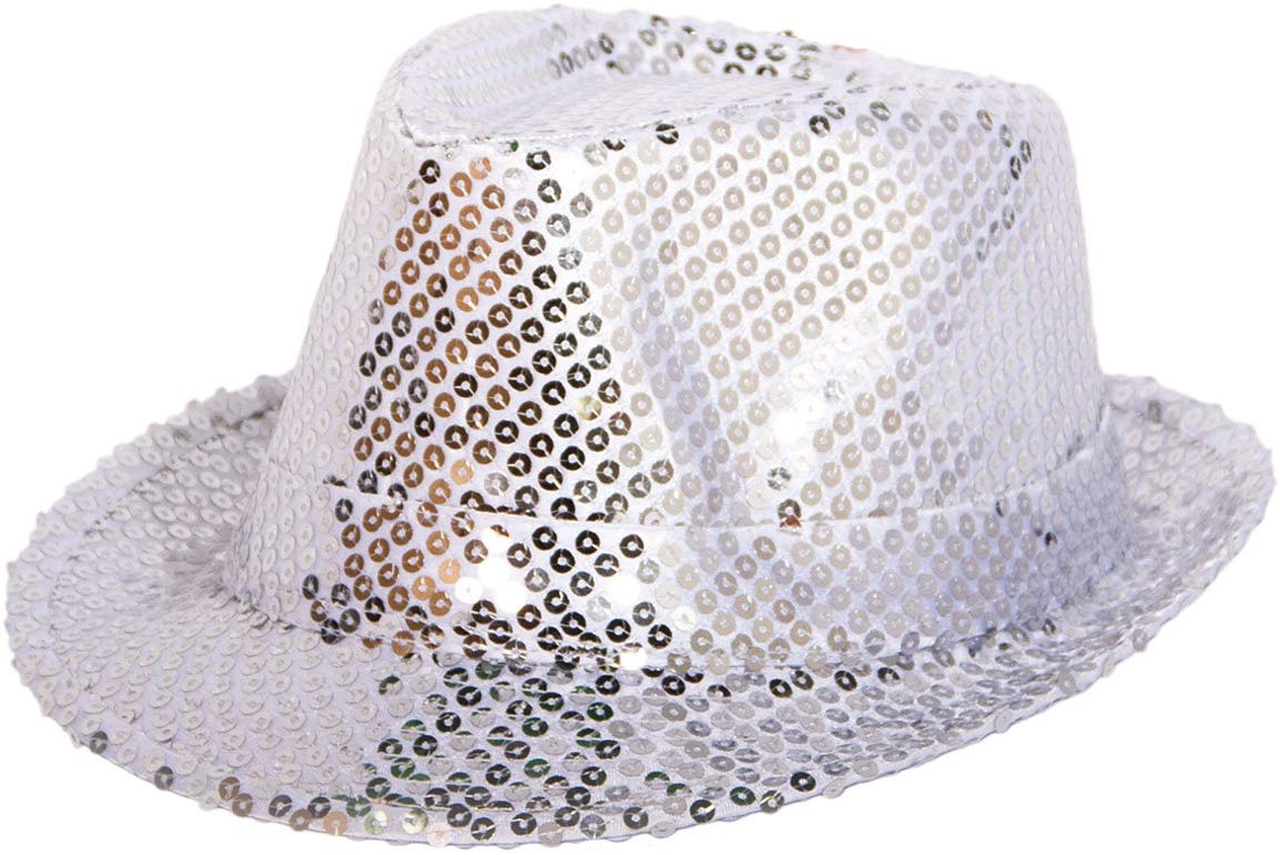 Trilbly Hat Sequin Deluxe Silver