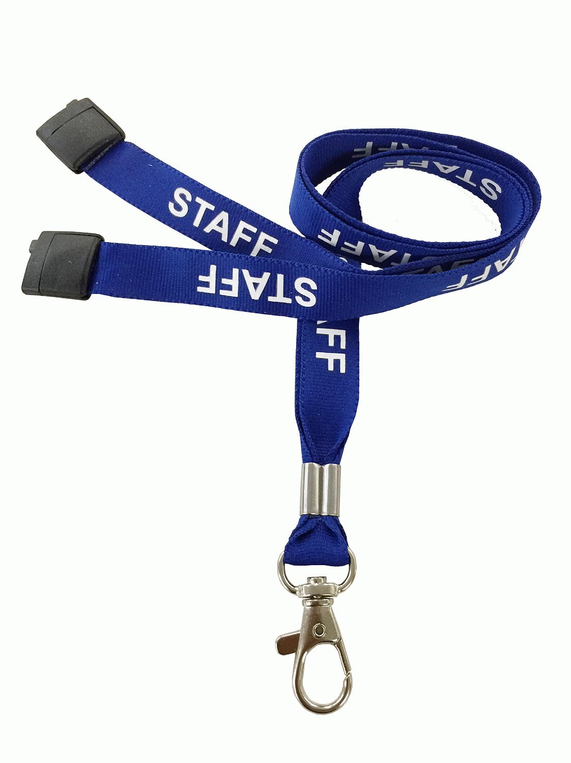 Customcard Ltd Blue Staff Lanyard with Safety Break & Metal Clip, 45 centimetres Long