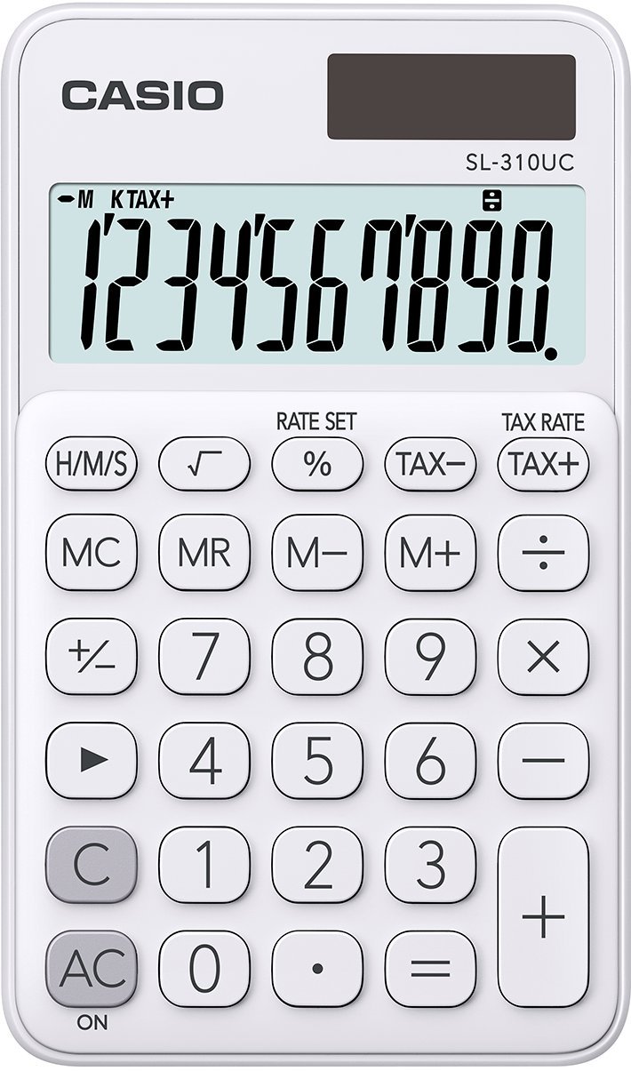 CASIO SL-310UC-WE Calculator, 0.8 x 7 x 11.8 cm, White