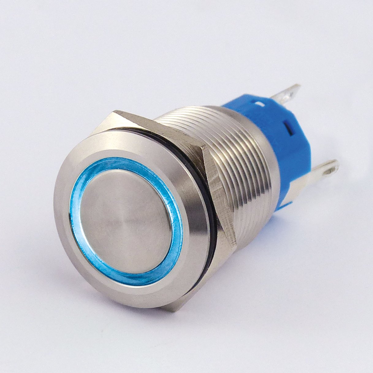 Blanko 207062 Metal Push Button 19 mm with Ring Blue Closer 1 x Opener - Image 2