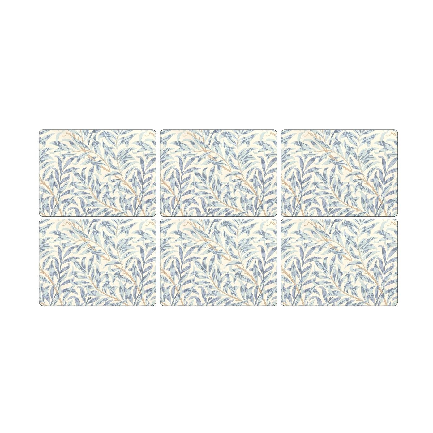 Portmeirion Home & Gifts Pimpernel Willow Bough Blue Placemats - Set of 6, 30.5 x 23cm