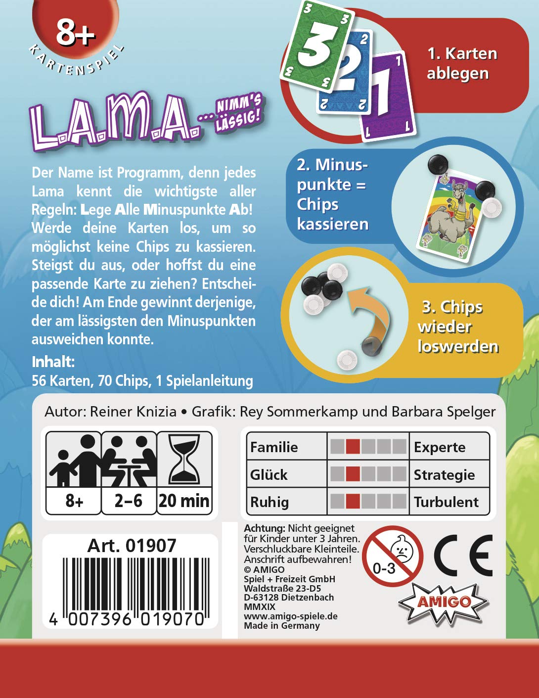 AMIGO card game - 01907 - Lama Playing Cards, Colourful - Image 3
