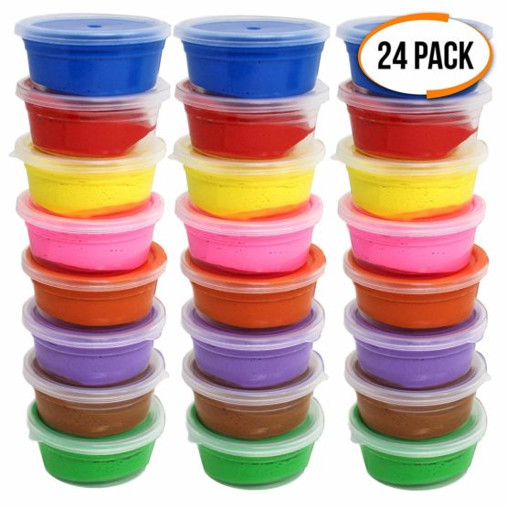 THE TWIDDLERS - 24 Tubs of Bouncing Slime / Putty - Assorted Colours