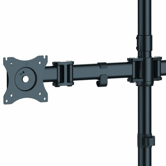 StarTech Quad Monitor Stand - Articulating - Supports Monitors 13” to 27” - Adjustable VESA Four Monitor Stand for 4 Screen Setup - Steel - Black (ARMBARQUAD) - Image 3