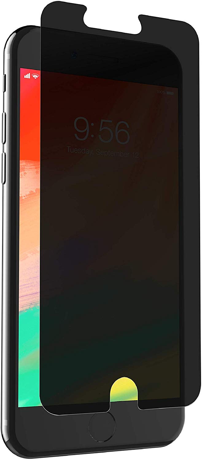 ZAGG InvisibleShield Glass+ Privacy Screen Protection for iPhone 6 Plus/6S Plus/7 Plus/8 Plus