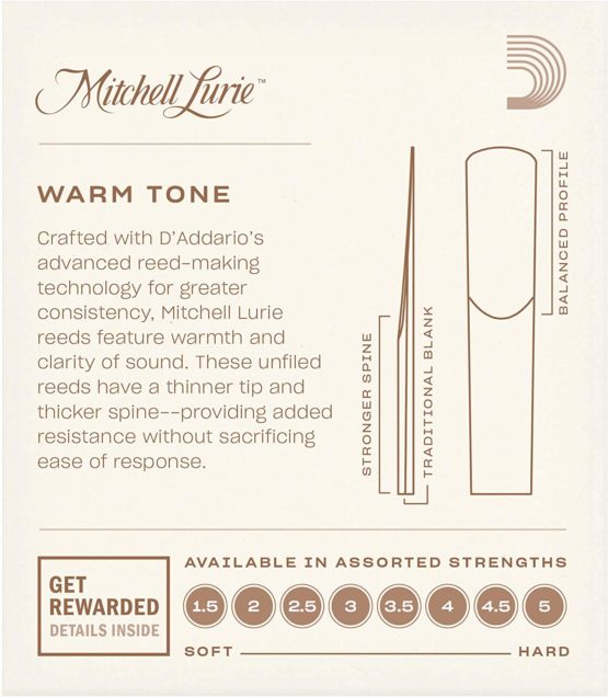 Rico Mitchell Lurie 3.0 Strength Reeds for Bb Clarinet (Pack of 10) - Image 2
