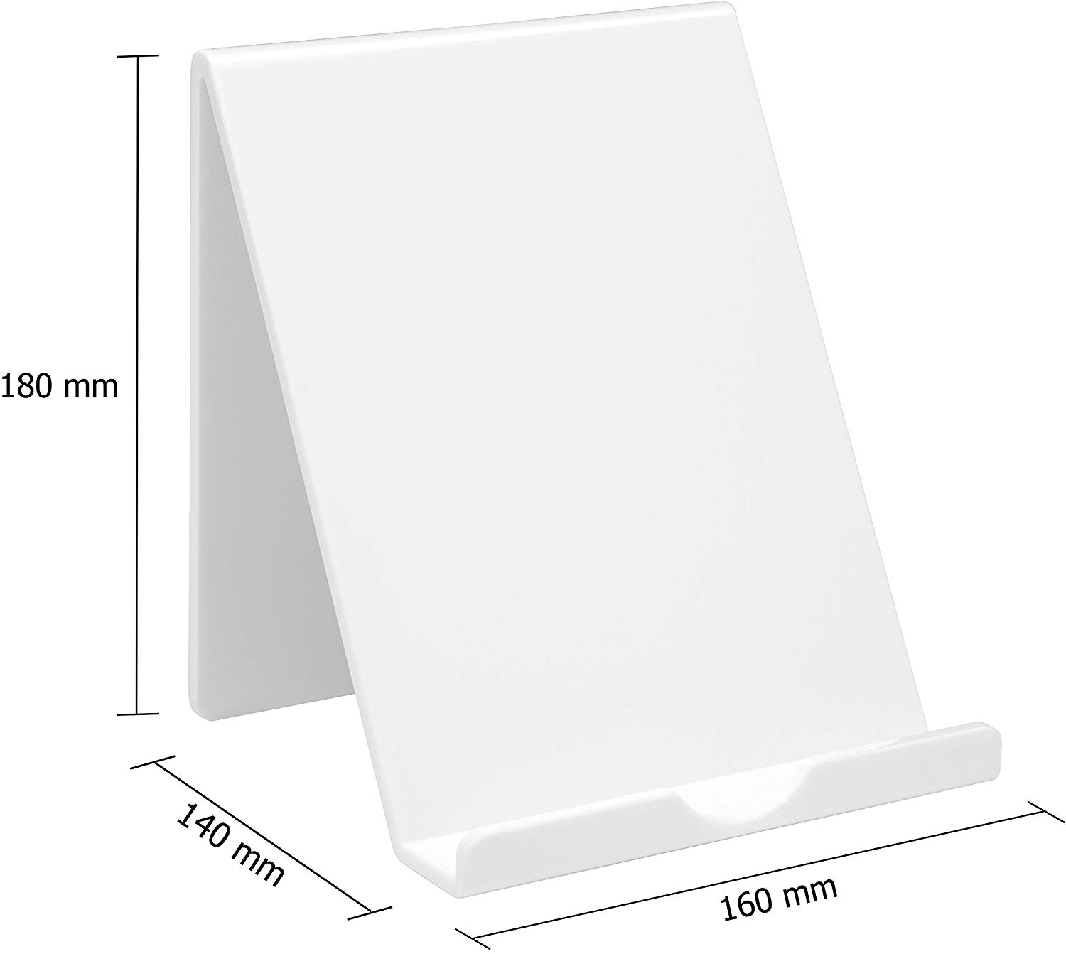 OSCO White Plastic Tablet & Phone Stand, iPad Holder, Book Display, Document Mount, Desk Organiser for Home Office 18 x 16 x 14.7 cm - Image 4