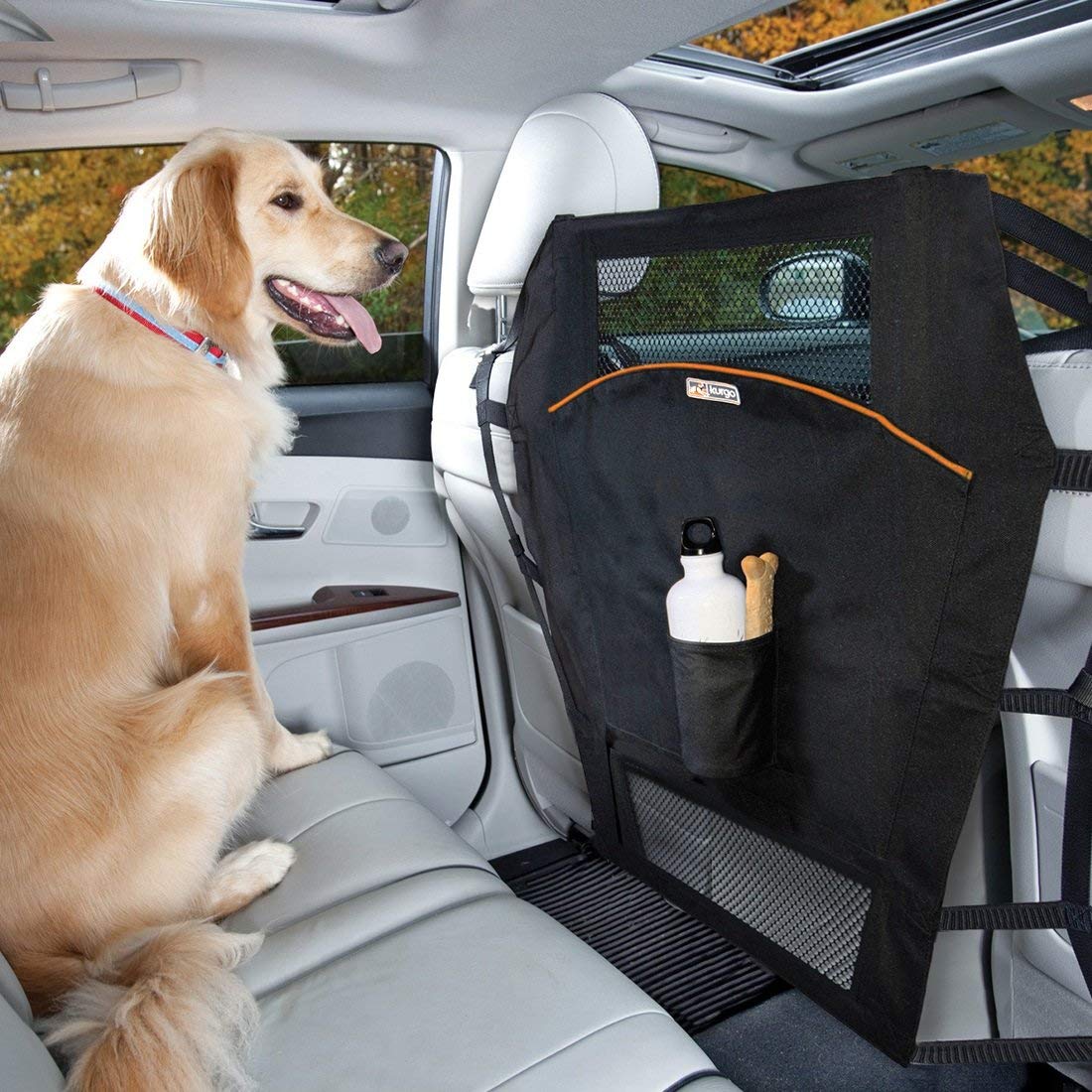 Kurgo Backseat Barrier for Dogs, Prevents Distracted Driving, Mesh Top for Visibility