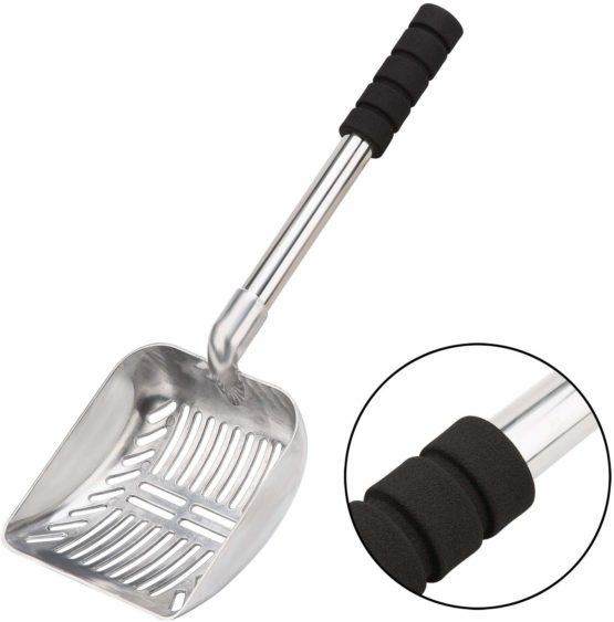 Cat Litter Scoop, 32.8in Long Handle No Bending Back Metal Pet Litter Scoop with Deep Shovel, Detachable Stainless Steel Non-Stick Heavy Duty Cat Litter Scooper with Foam Padded Grip Handle - Image 4