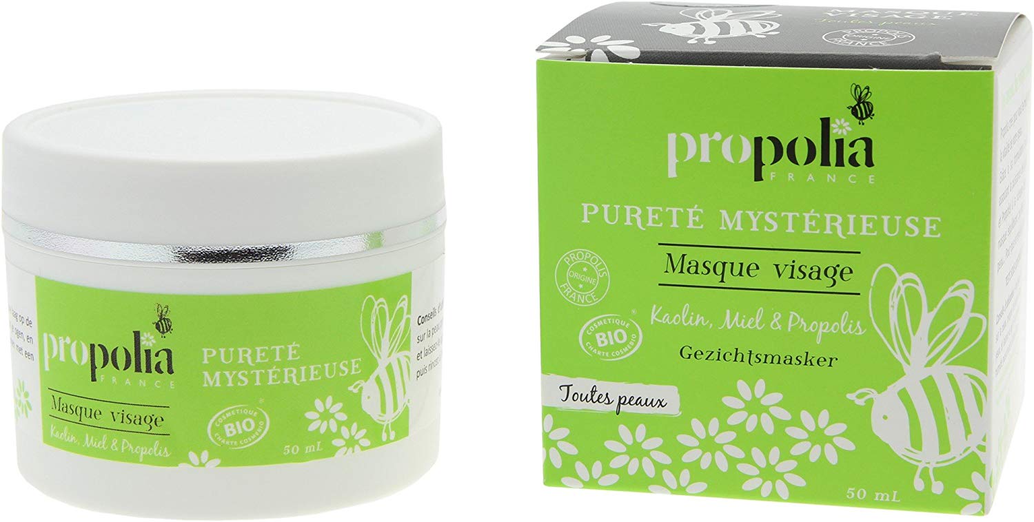 PROPOLIA, Organic, Face mask, Purifies, soothes and moisturizes, All skin types, Teens and adults, Honey, Propolis and Clay