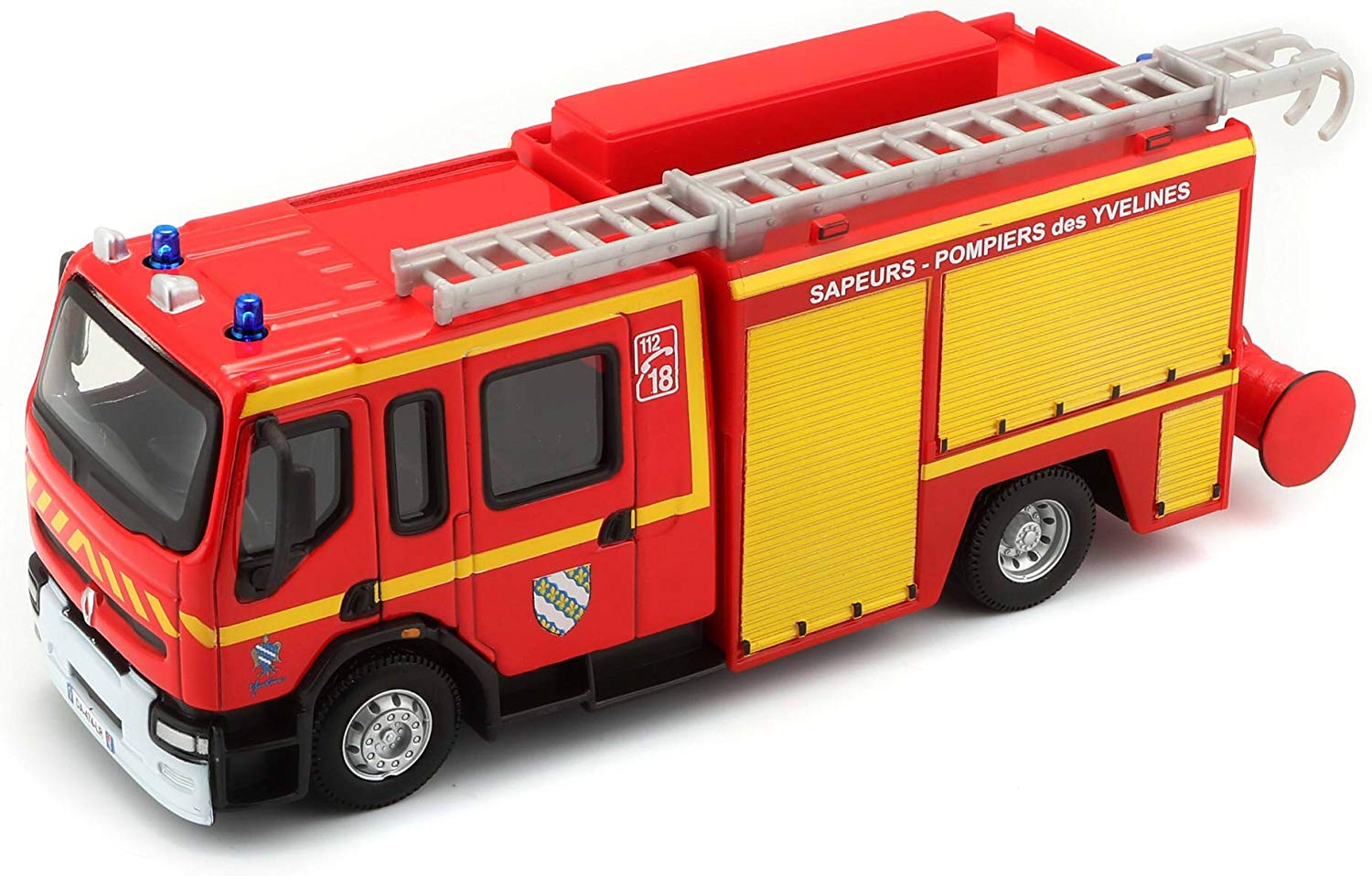 Bburago Maisto France 32002 Renault Premium Fire Truck - 1:55 Scale, Red, 22 x 8 x 7 cm
